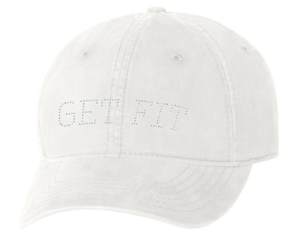 Personalized White Rhinestones Baseball Sports Cap with Adjustable buckle closure