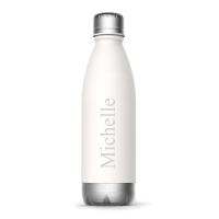 White Stainless Steel Double Wall Workout Bottle (Keep Cold or Hot)*