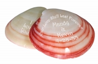 Personalized Polished Beach Clam Seashell Favors