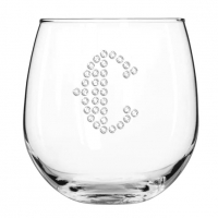 Elegant Stemless Wine Drinking Glass (Optional Personalized Crystal Rhinestones)