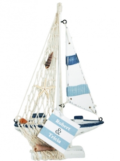 'Sailing Away Together' Wooden Nautical Sailboat