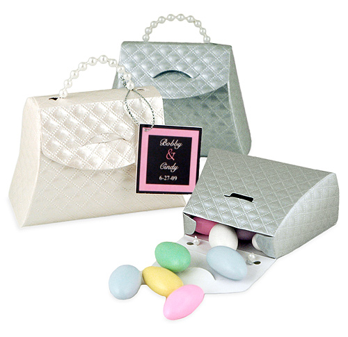Quilted Design Satin Purse Favor Box (Set of 12, Box Only)*