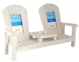 2" x 3" Bride & Groom 'Seat for Two' Sandy Bench Picture Frame