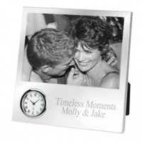 4" x 6" Lightweight Aluminum Tabletop Clock Picture Frame