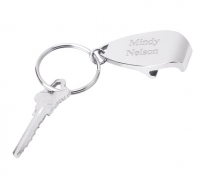 Personalized Silver Bottle Opener Keychain