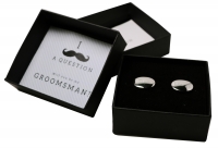 Groomsman/Best man Engraved Silver Polished Oval Cufflinks Gift Box