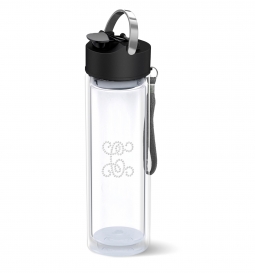 Sport Glass Fitness Water Bottle (Optional Personalized Crystal Rhinestones)*