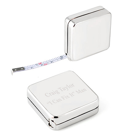 Square Polished Silver Measuring Pocket Tape (3 Feet)*