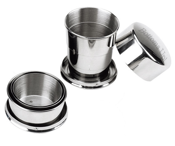 His & Hers Stainless Steel Martini Bar Glass Set with Hard Carry Case