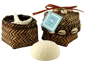 Starfish and Sea Urchin Soap in Tahitian Bamboo Box*