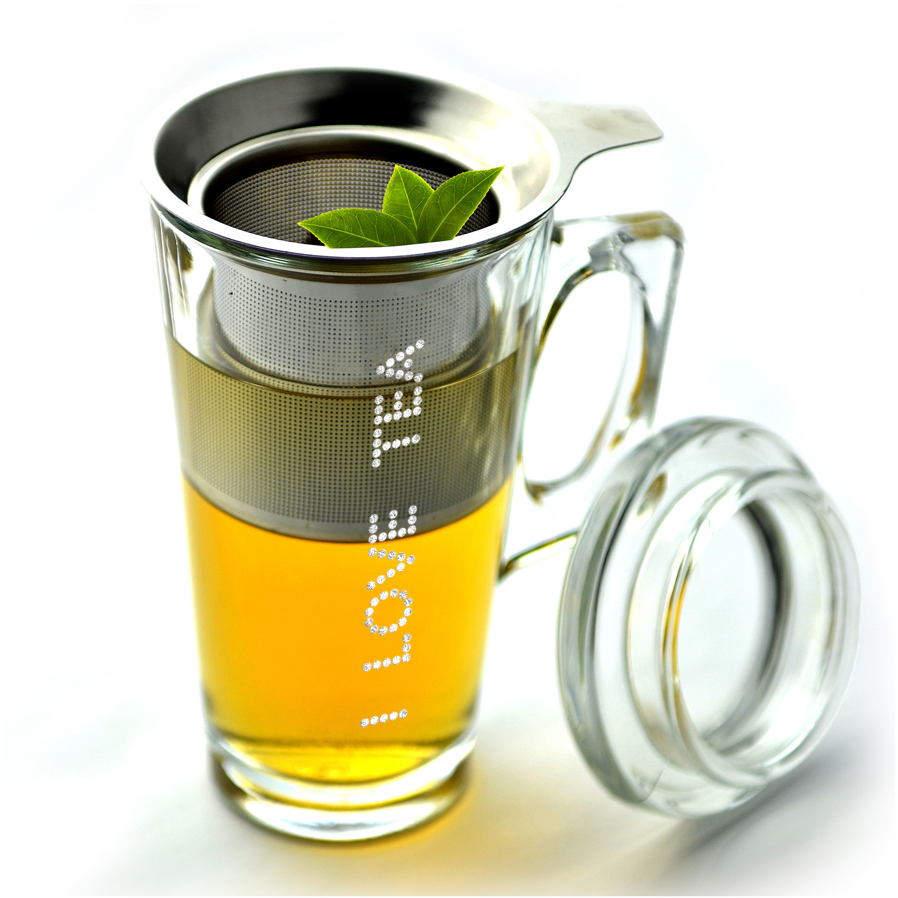 Custom Gourmet Glass Mug & Tea Maker Infuser Set (Optional Personalized Crystal Rhinestones)*