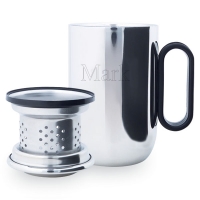 Silver Desk Mug with Strainer