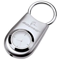 Personalized Business Travel Silver Clock Keychain*
