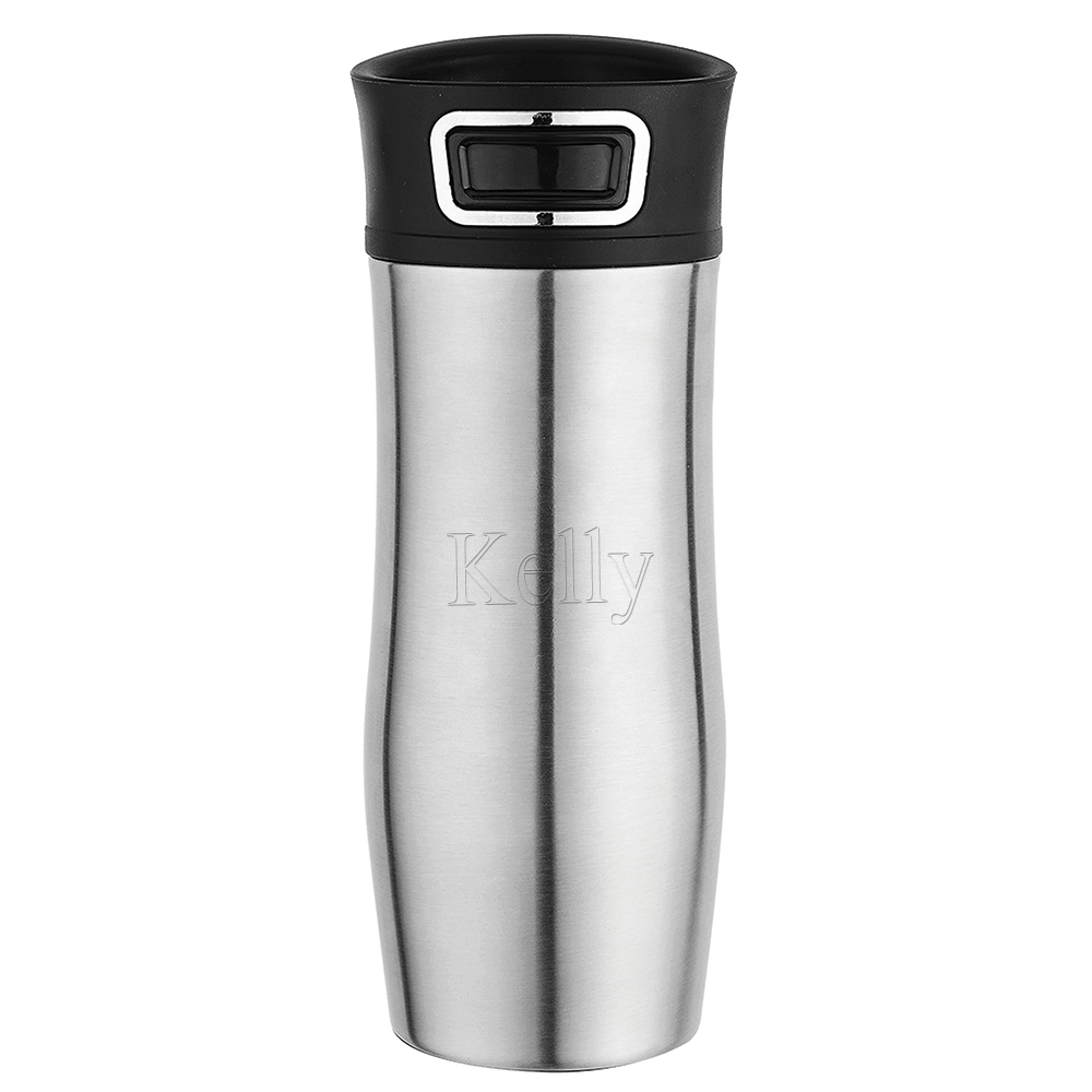 Personalized Push Button Press Cafe Thermo Travel Mug*