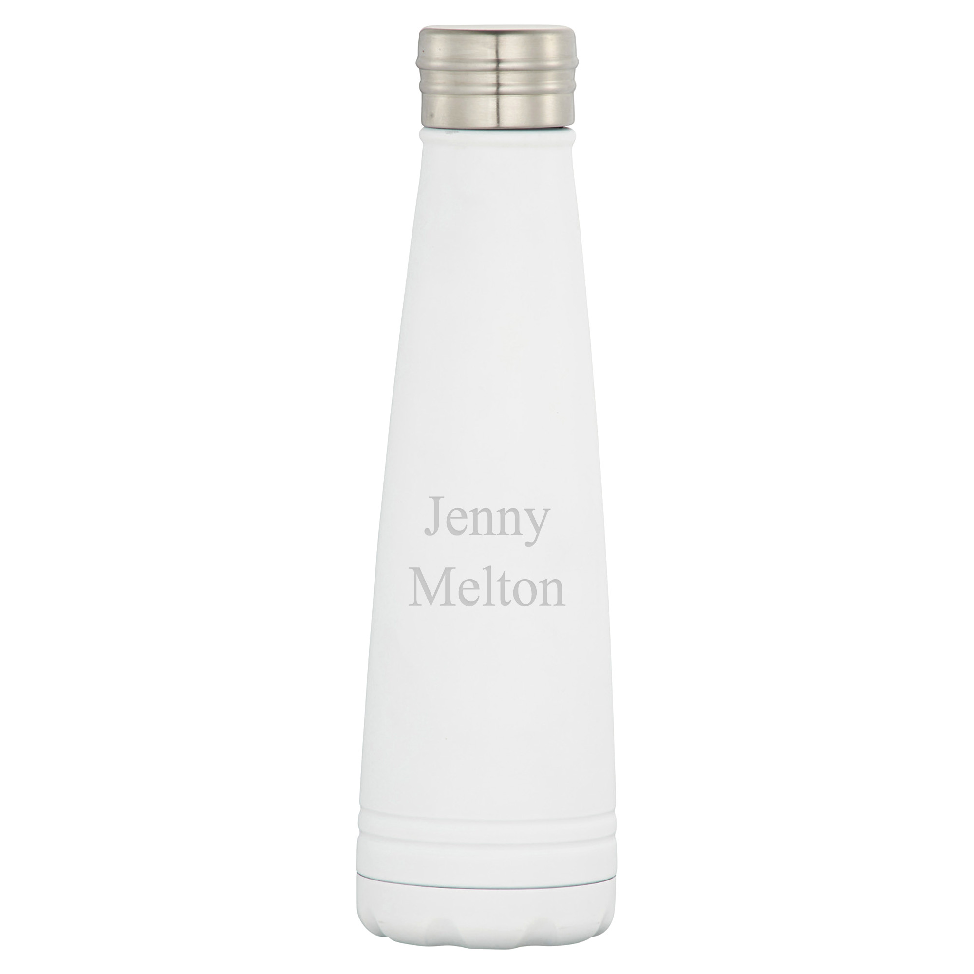 Personalised Metal Water Bottle White / Black 12 Hours Hot 24