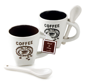White Espresso Coffee Mug With Spoon*