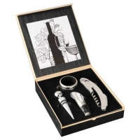 4 Piece Wine Accessories Set in Wood Gift Box*