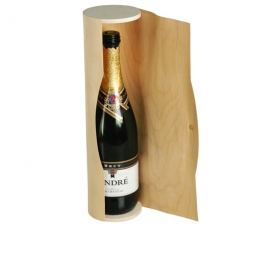 Natural Wood Cylinder Wine Bottle Box Holder