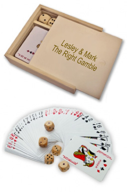 Personalized Wooden Box Poker Card Set*